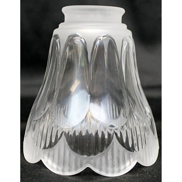 Frosted Clear Glass Sconce Lamp Shade Scallop Edge Replacement Ceiling Fan - Picture 3 of 6